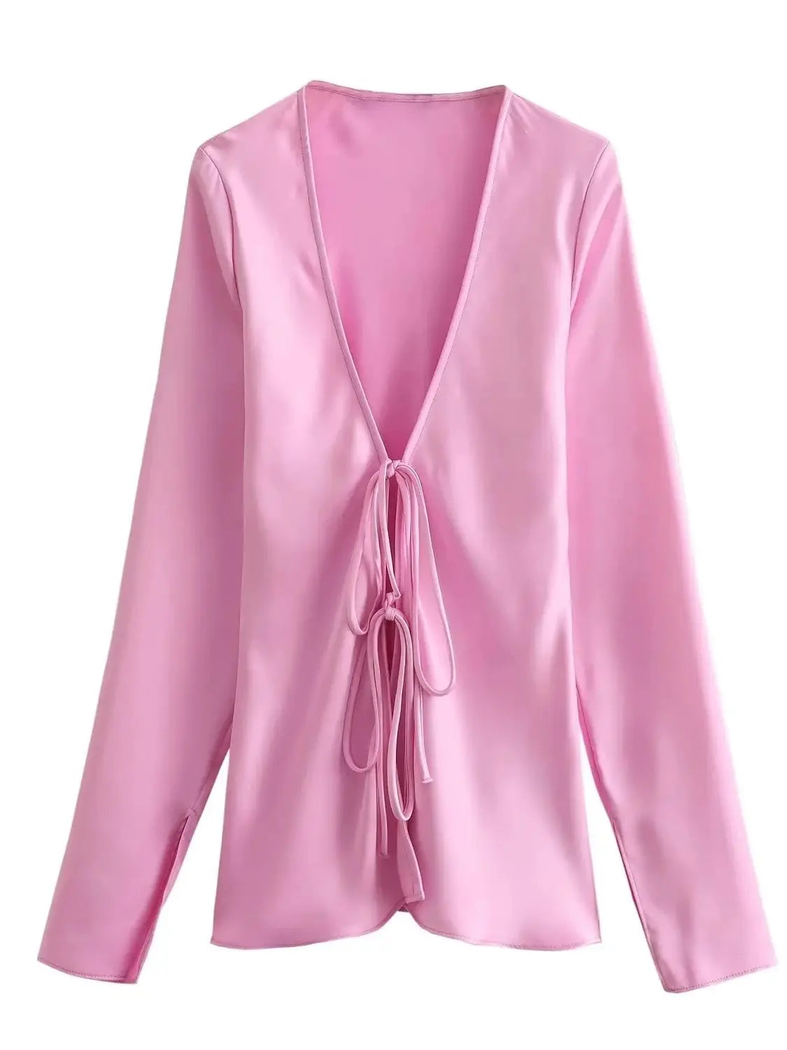 Elegant Damebluse Lavet af Satinsilkestof | Business-og Aftentøj - Tehila