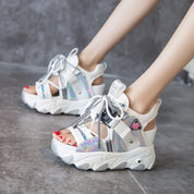 Chunky Neon-sandaler med høj platform og sporty detaljer - Preema