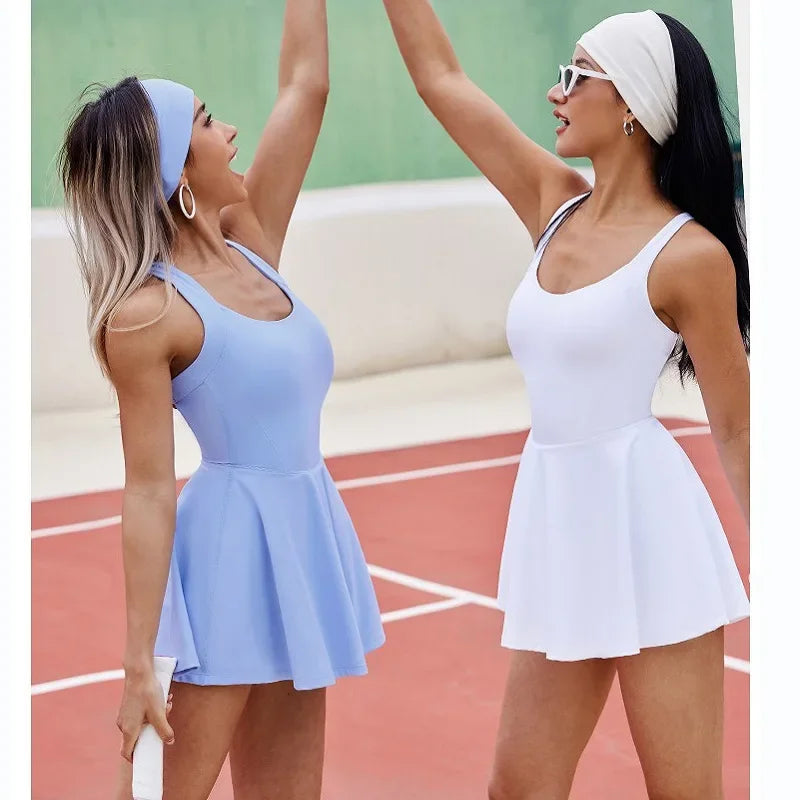 Dame Tennis og Golf Onesie - Rygkors Skort Jumpsuit - Harlana