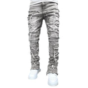 Distressed Straight Denim Herrebukser til Hip Hop Streetwear Stil - Nortun