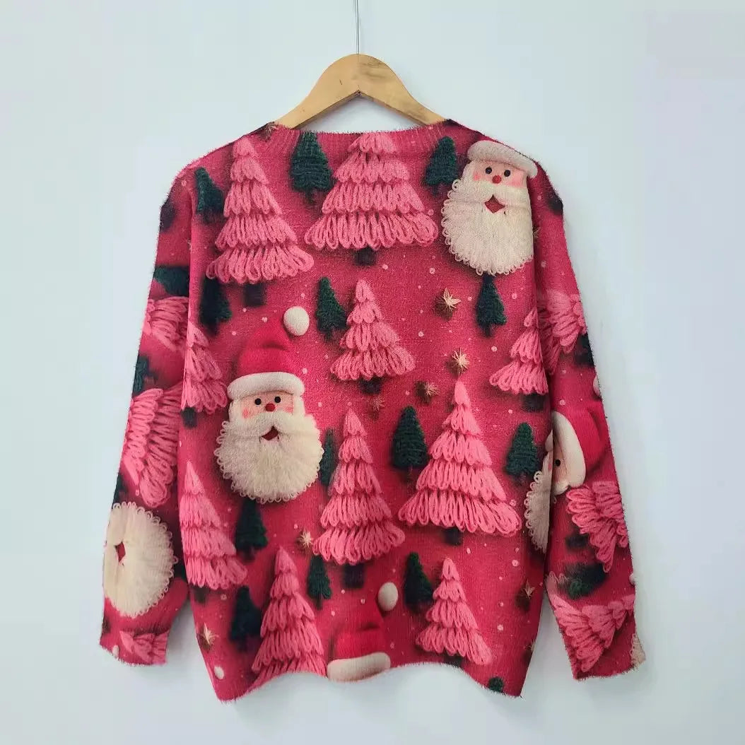 Vinter moderigtigt juletrøje med all-over print - Sultana