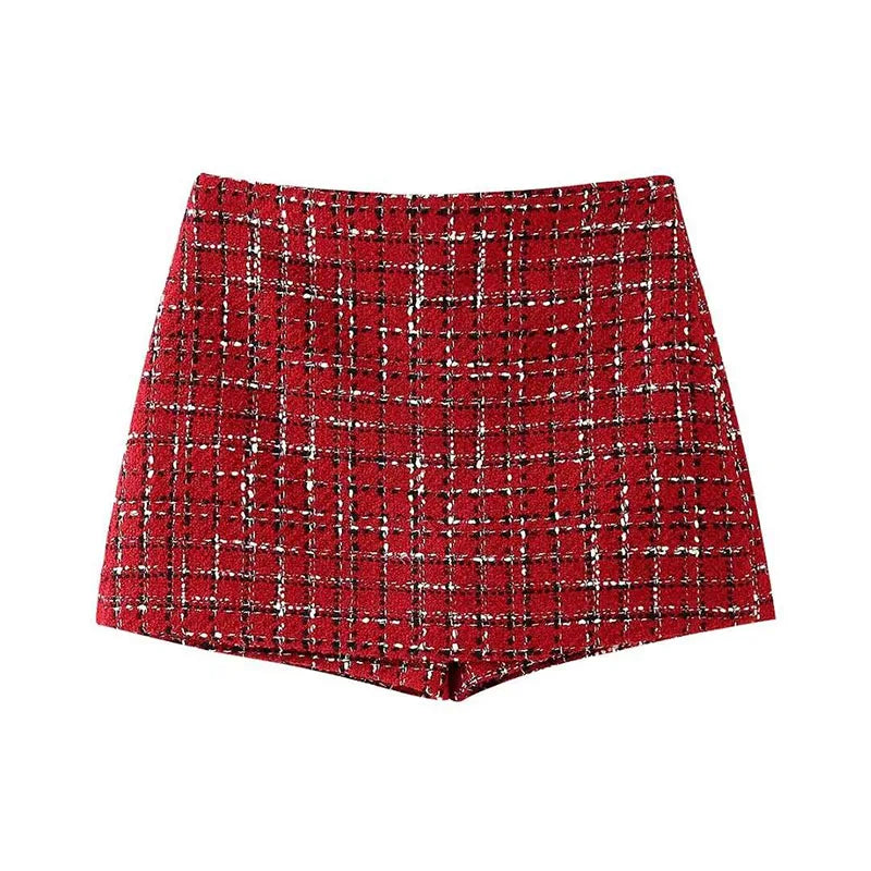 Sæt med Tweed-Jakke og Mini-Nederdel til Kvinder - Genina