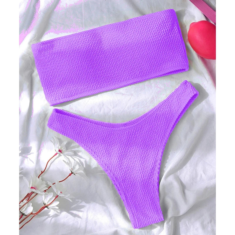 Trendy Tekstureret Bikini til Kvinder – Perfekt til Sommer - Lainai