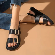Luksuriøse Sandaler med Lav Hæl til Kvinder med Spændedesign - Kamia
