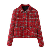 Sæt med Tweed-Jakke og Mini-Nederdel til Kvinder - Genina