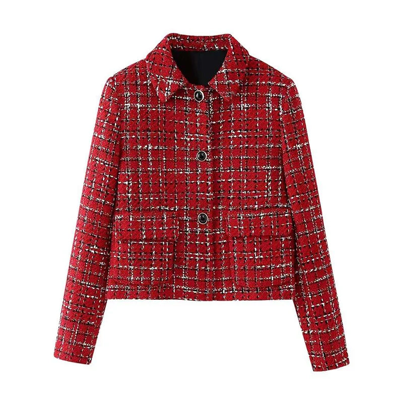 Sæt med Tweed-Jakke og Mini-Nederdel til Kvinder - Genina