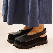 Chunky slingback-sandaler med lukket front og rillet sål - Pendia