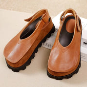 Chunky slingback-sandaler med lukket front og rillet sål - Pendia