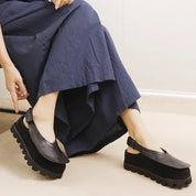 Chunky slingback-sandaler med lukket front og rillet sål - Pendia