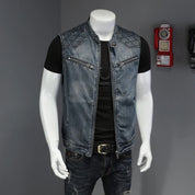 Retro nødlidende denimjakke til mænd - Rockeh