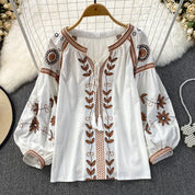 Boho Stil langærmet Bluse - Evenia