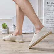 Lette Espadriller til Mænd | Åndbar Canvas Sommersko | Komfortable Glide På Sko med Hamp Fiber Såler - Colind