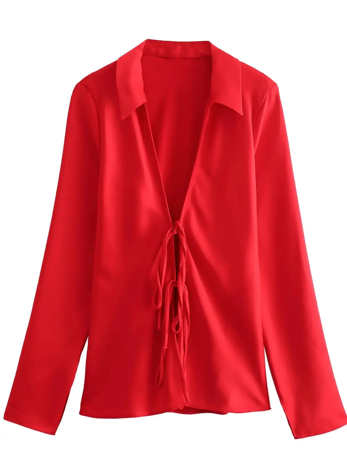 Elegant Damebluse Lavet af Satinsilkestof | Business-og Aftentøj - Tehila