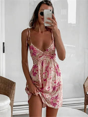Elegant Blomstret Bohemian-Kjole til Kvinder - Elisaz