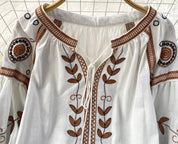 Boho Stil langærmet Bluse - Evenia