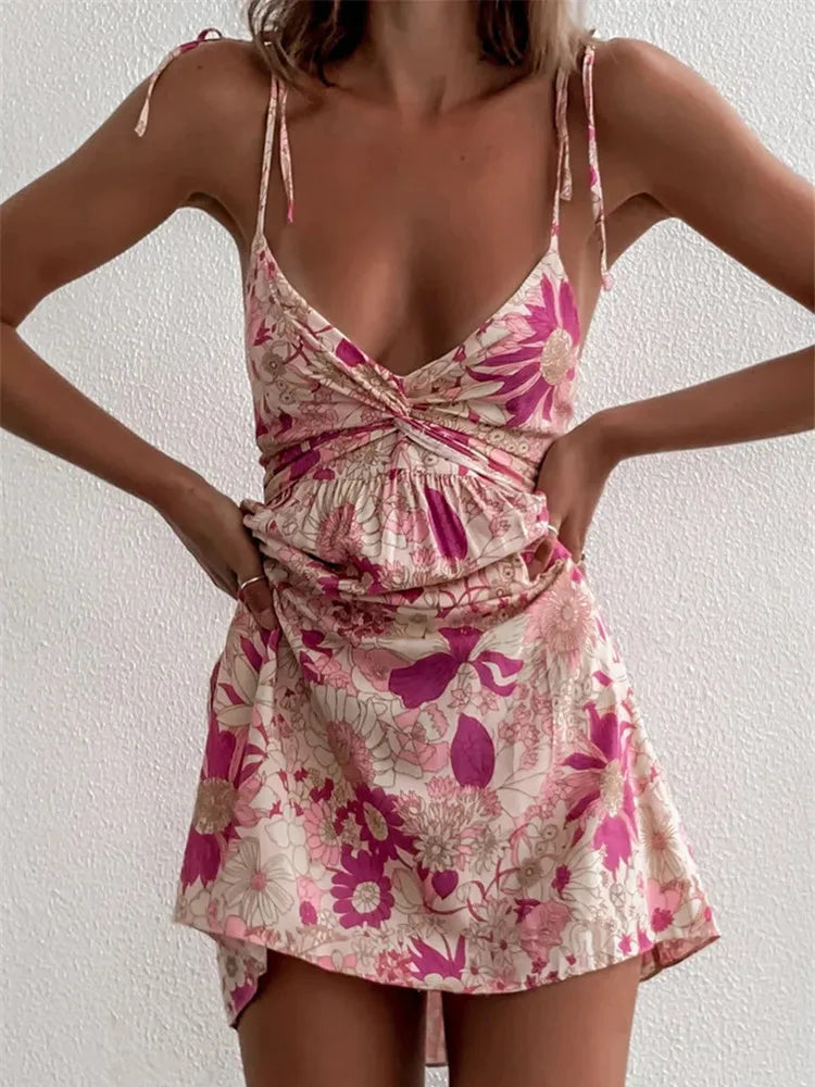 Elegant Blomstret Bohemian-Kjole til Kvinder - Elisaz