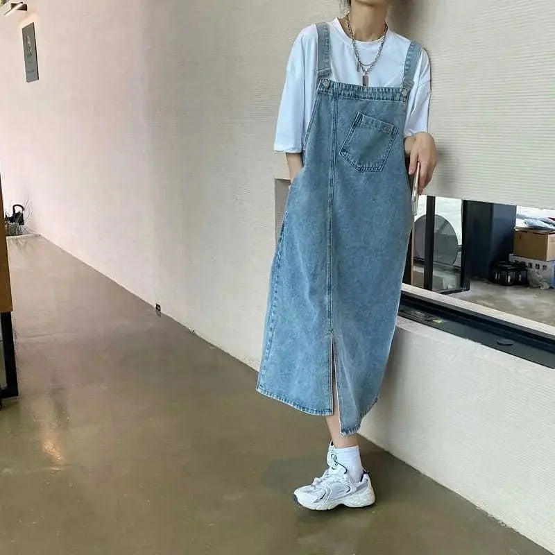 Falmet Overalls Denim kjole - Karila