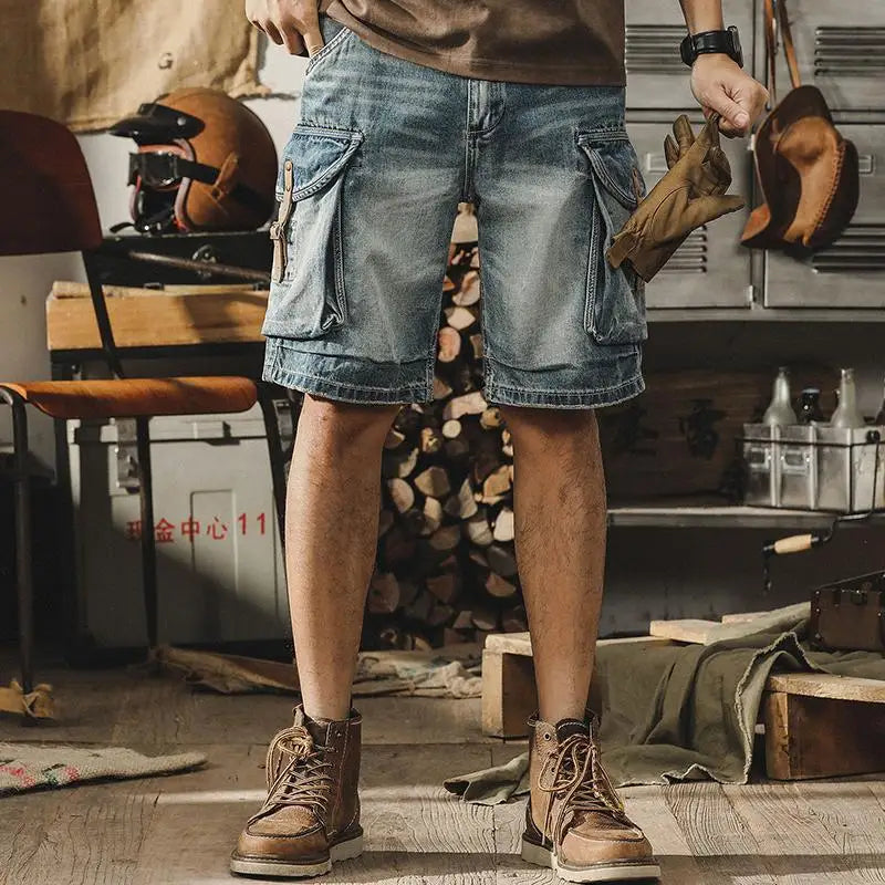 Bermuda Denimshorts med Flere Lommer - Antonn