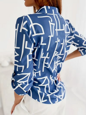 Printet, Smart Bluse med Krave | Forår og Sommer - Rozea