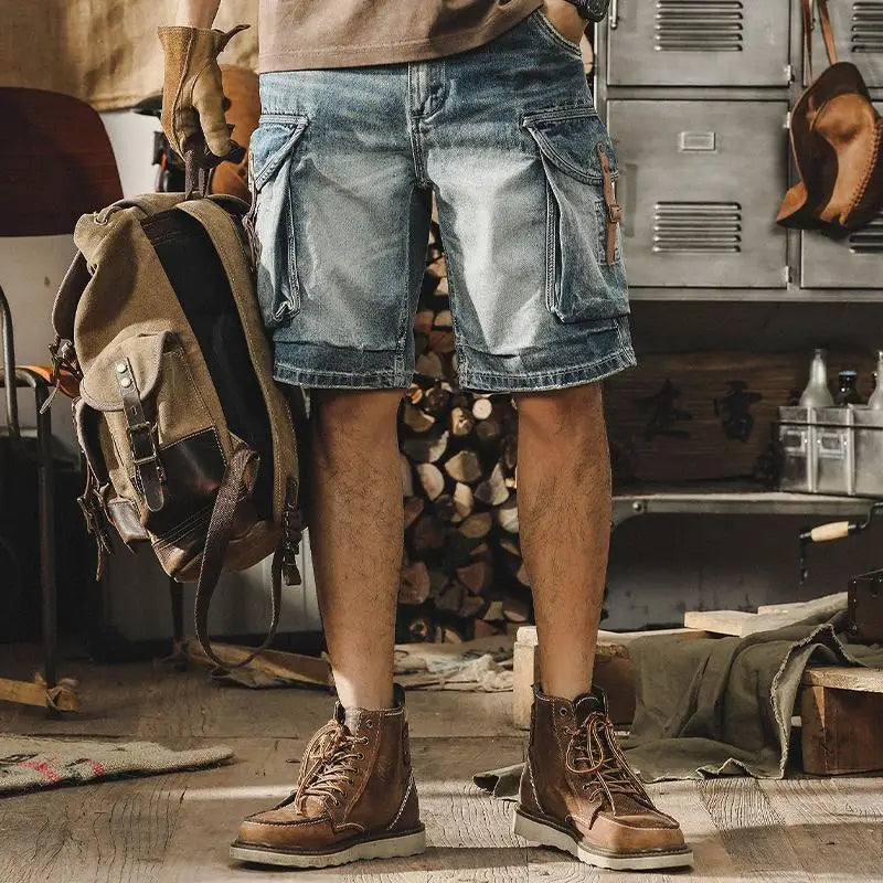 Bermuda Denimshorts med Flere Lommer - Antonn
