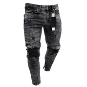 Herre Vaskede Denim Cargo Jeans med Flere Lommer - Seabo