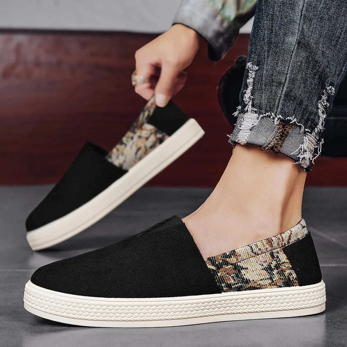 Letvægts Loafers i Canvas til Mænd til Forår og Sommer - Kiranno