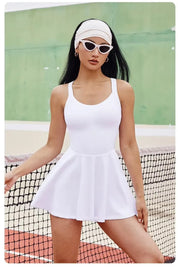 Dame Tennis og Golf Onesie - Rygkors Skort Jumpsuit - Harlana