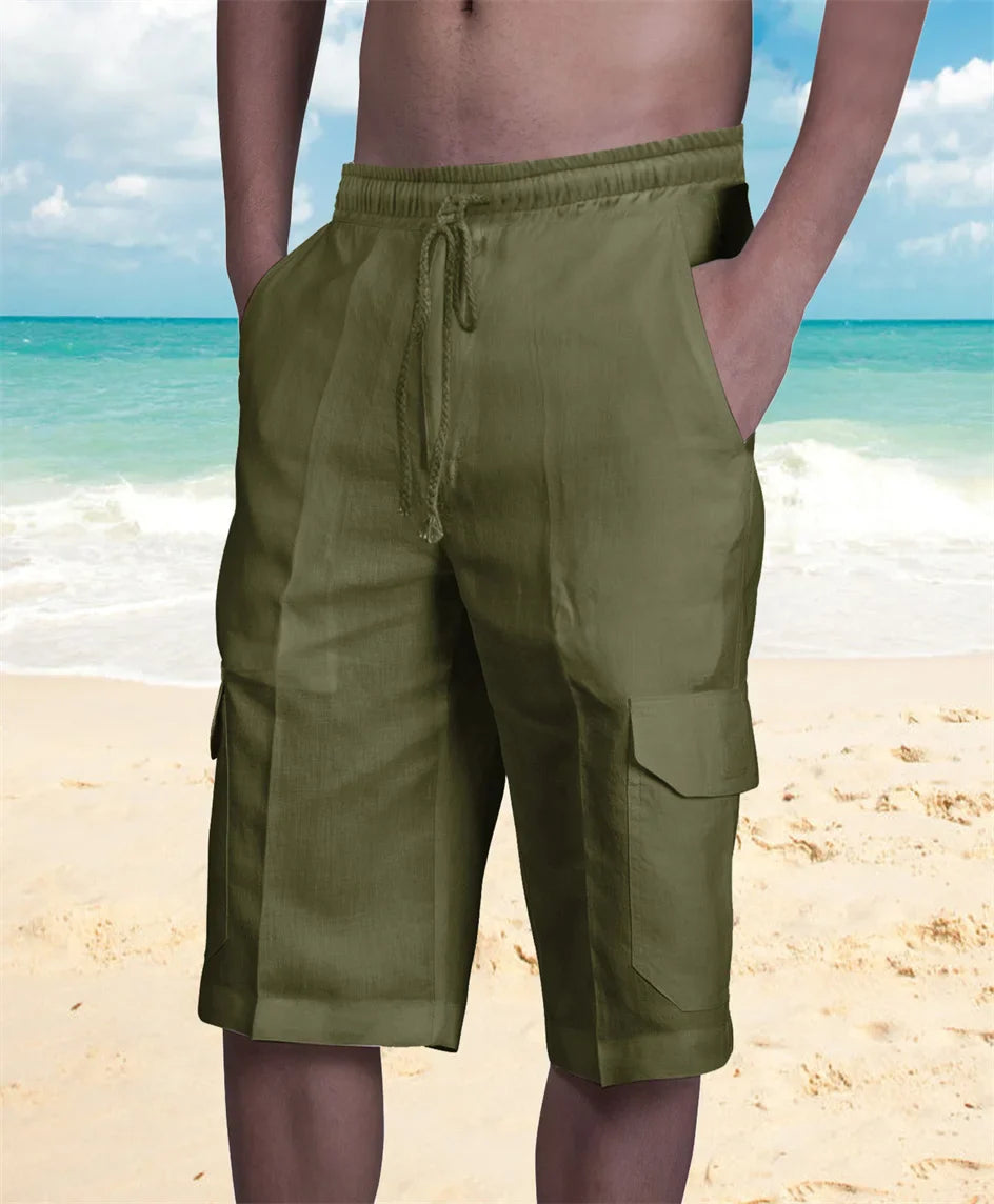 Letvægts Strandshorts i Hør med Sidelommer | Sommer | Forår - Honolu