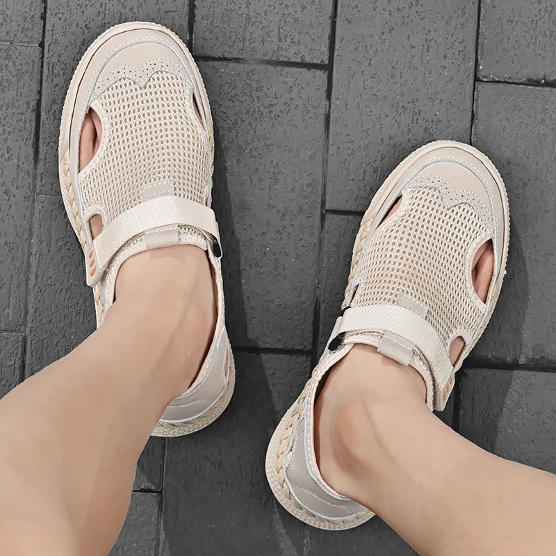 Slip på Mesh-sandaler til mænd - Hevirno