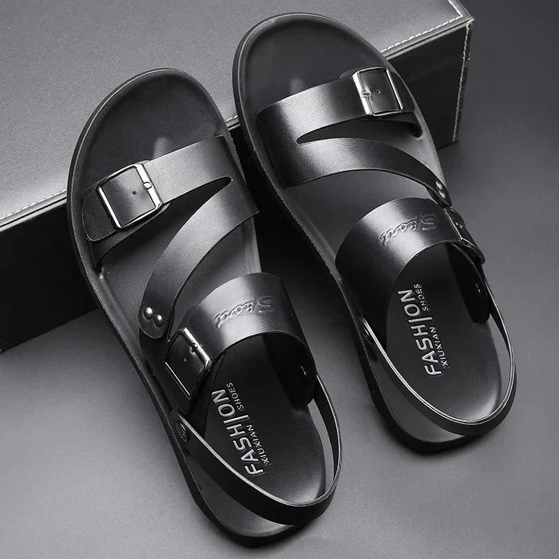 Sandaler i imiteret læderrem til mænd - sommer - Jorenzio