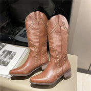 Knæhøje Retro Cowboystøvler til Kvinder | Forårs Kollektion - Lauisa