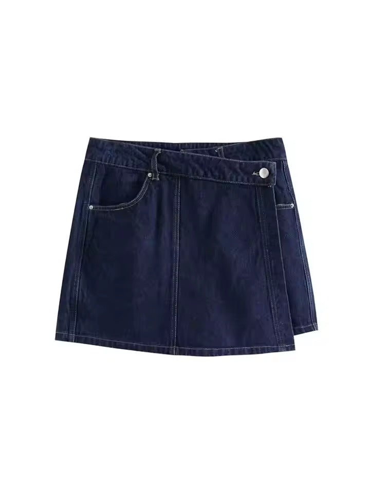Denim top og mini nederdel - todelt sæt - Urema