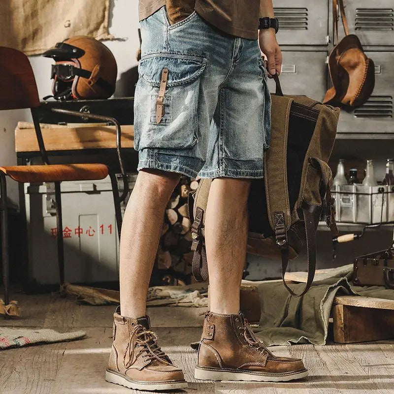 Bermuda Denimshorts med Flere Lommer - Antonn