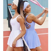 Dame Tennis og Golf Onesie - Rygkors Skort Jumpsuit - Harlana