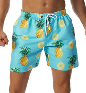 Strandshorts med tropisk tryk elastisk talje til mænd - Quveno
