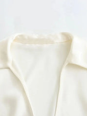 Elegant Damebluse Lavet af Satinsilkestof | Business-og Aftentøj - Tehila