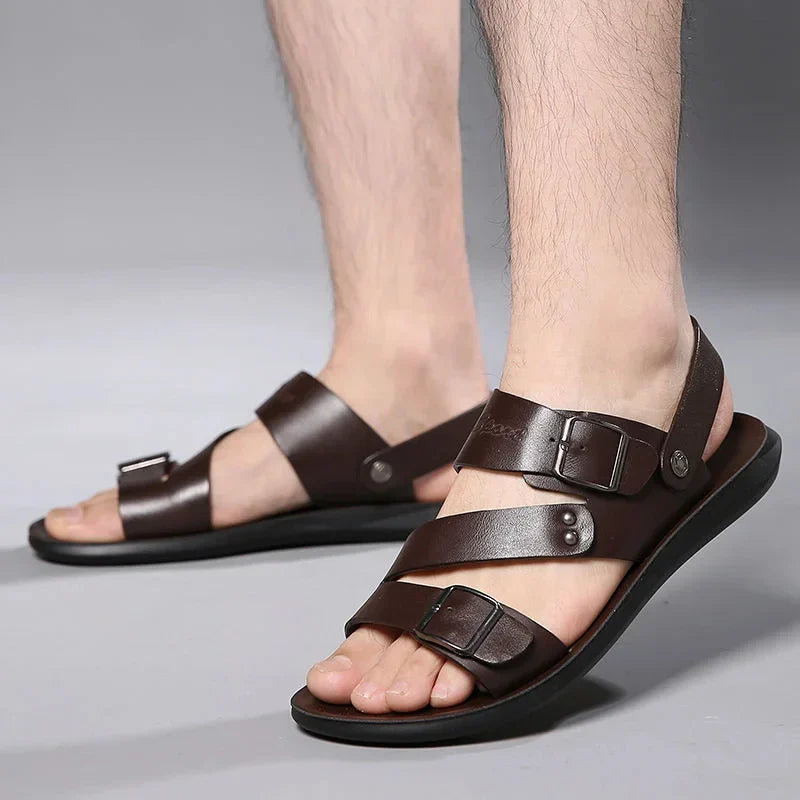 Sandaler i imiteret læderrem til mænd - sommer - Jorenzio