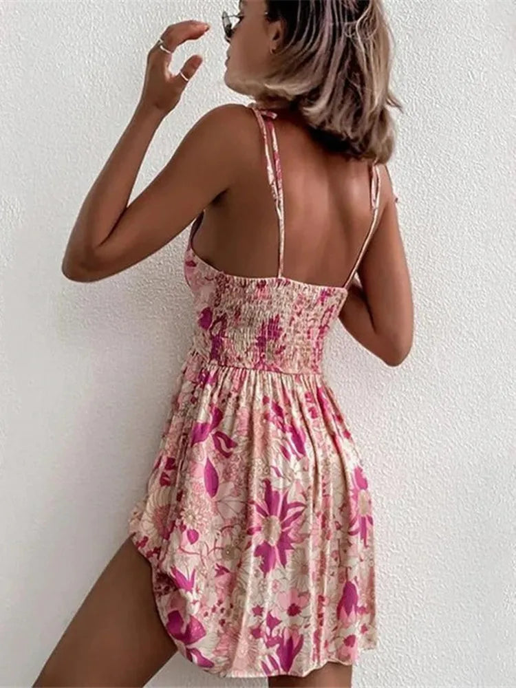 Elegant Blomstret Bohemian-Kjole til Kvinder - Elisaz