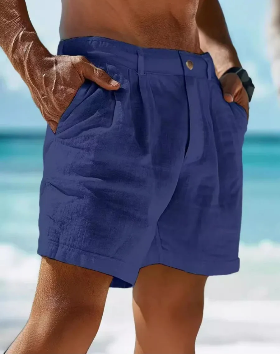 Klassiske Linned Slim Pasform Herreshorts | Forår | Sommer - Chons