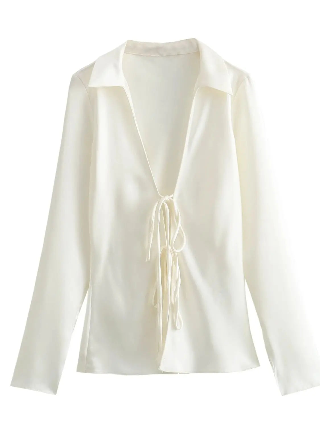 Elegant Damebluse Lavet af Satinsilkestof | Business-og Aftentøj - Tehila