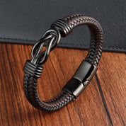 Flerlags Vævet Læderarmbånd til Mænd - Zacco