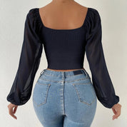 Moderne Damebluse med Pufærmer - Elegant Look til Enhver Lejlighed - Irmana