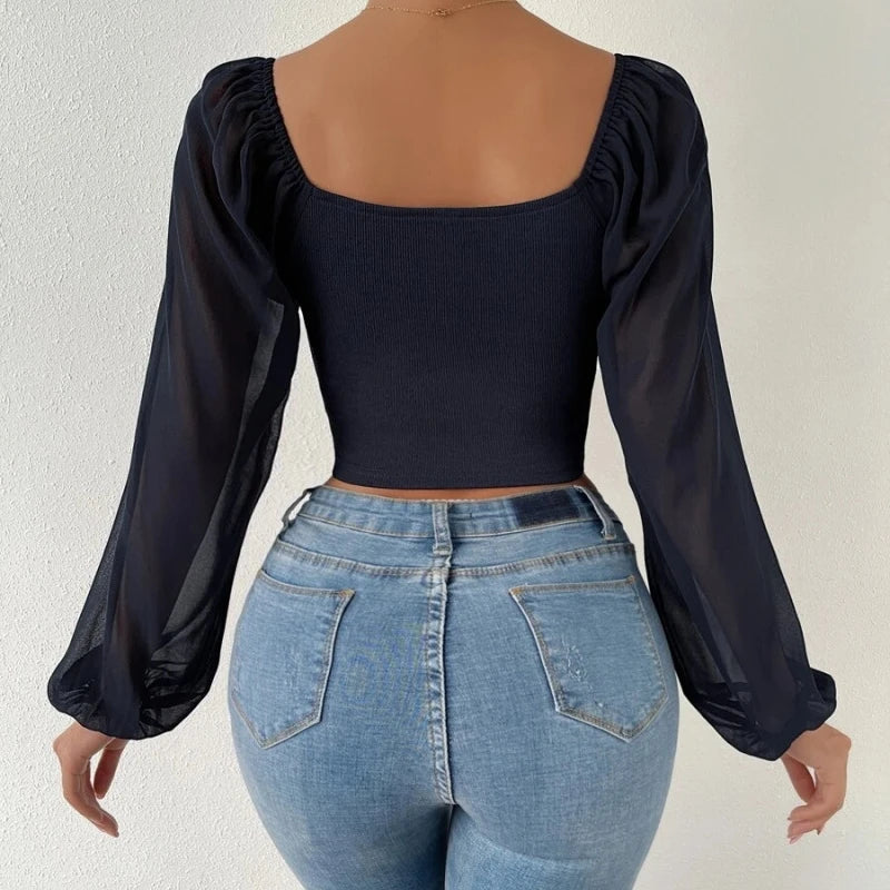 Moderne Damebluse med Pufærmer - Elegant Look til Enhver Lejlighed - Irmana