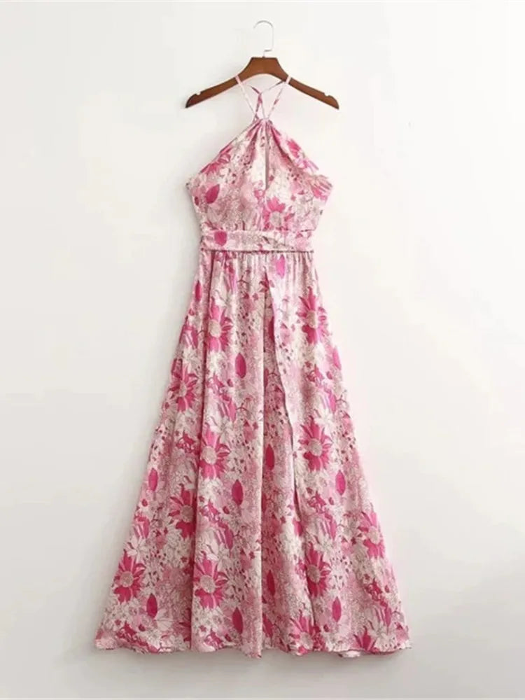 Elegant Blomstret Bohemian-Kjole til Kvinder - Elisaz