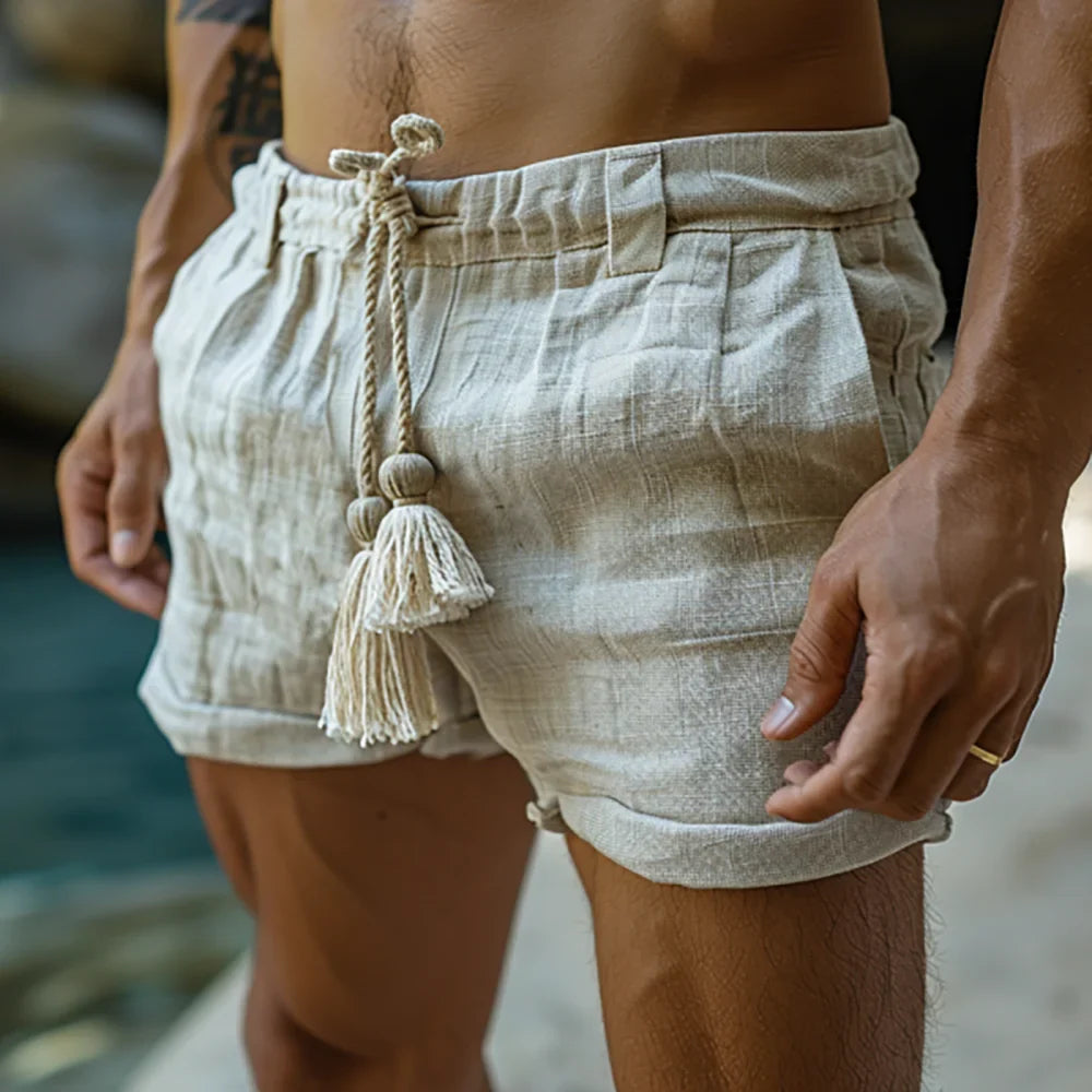 Årgang Hørshorts med Snøre | Sommer | Forår - Franno