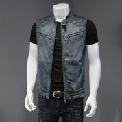 Retro nødlidende denimjakke til mænd - Rockeh