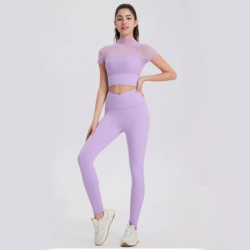Hurtigttørrende 2-delt Sæt | Yogatop og Bløde Leggings - Jazza
