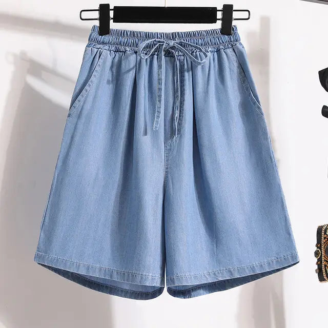 Lotus - Løse shorts i let denim