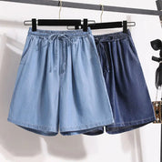 Lotus - Løse shorts i let denim