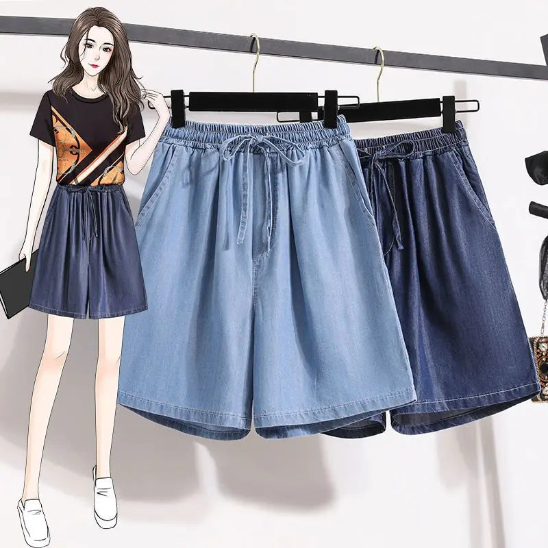 Lotus - Løse shorts i let denim